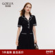 秋季 首降3折 歌莉娅针织连衣裙女2025新款 学院风穿搭减龄黑裙子