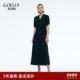 首降3折 歌莉娅醋酸连衣裙女夏弹力V领重要场合裙子赫本风小黑裙