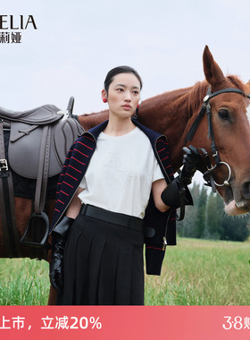 歌莉娅烫珠针织短袖女春季2026新款休闲显瘦白色T恤上衣1F2J0B170