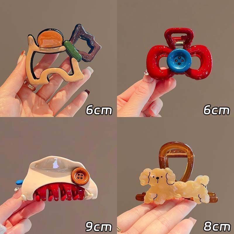 ins可爱卡通中号抓夹撞色镂空小狗抓夹女2025新款高级感鲨鱼夹,饰品/流行首饰/时尚饰品新,民族风发饰,淘宝优惠券,粉丝福利购,淘宝优惠卷