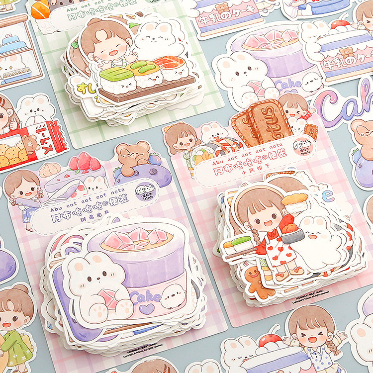 提拉多阿布吃吃吃3便签纸ins可爱少女心手账素材纸无粘性手帐贴纸,文具电教/文化用品/商务用品,便签本/便条纸/N次贴,淘宝优惠券,粉丝福利购,淘宝优惠卷
