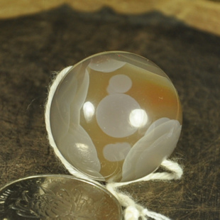 24.8mm无相佛象形 天然战国红玛瑙石大珠子 单珠吊坠挂件顶珠缠丝