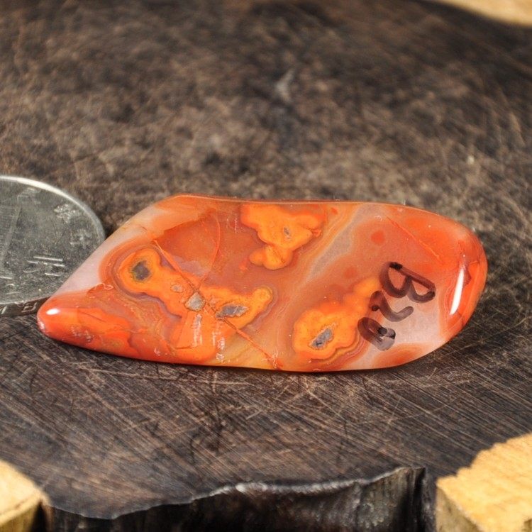 特价瑕疵品天然北票战国红缟玛瑙小手把件B20 男女处女座幸运宝石