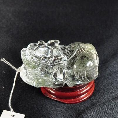 精品天然绿幽灵水晶石貔貅毛衣链手雕件吊坠把件 男女大挂件项链