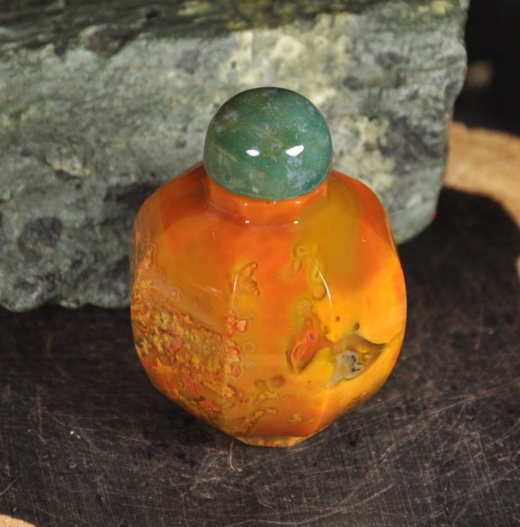 精品天然蒙料战国红玛瑙鼻烟壶小摆件把件8172mh平安瓶宝瓶男女士