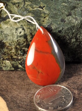 毛衣链项链红缟玛瑙吊坠