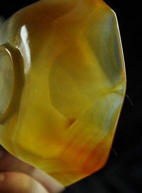 原色手工八棱天然红缟玛瑙碗