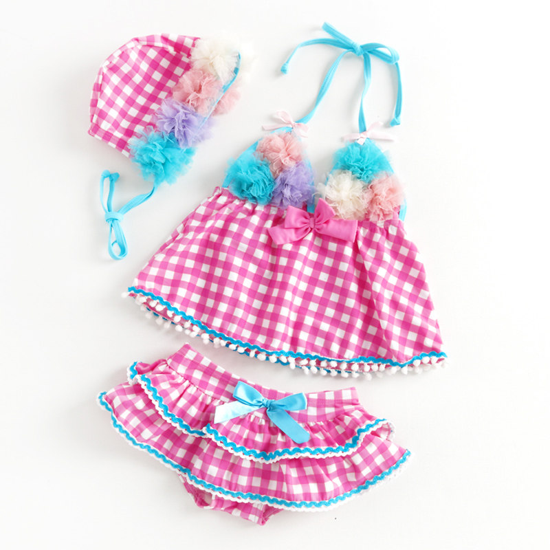 儿童游泳衣女童小孩公主可爱风分体泡温泉沙滩度假速干泳装