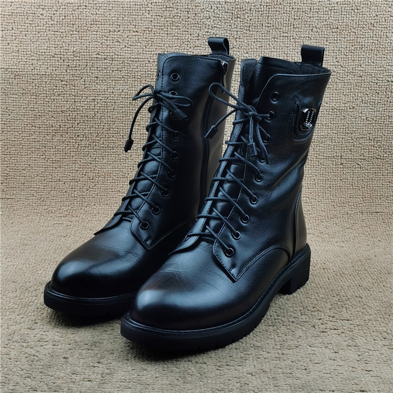 品牌撤柜断码处理真皮女鞋时尚女短靴厚底马丁靴加绒保暖牛皮靴子,女鞋,马丁靴,淘宝优惠券,粉丝福利购,淘宝优惠卷