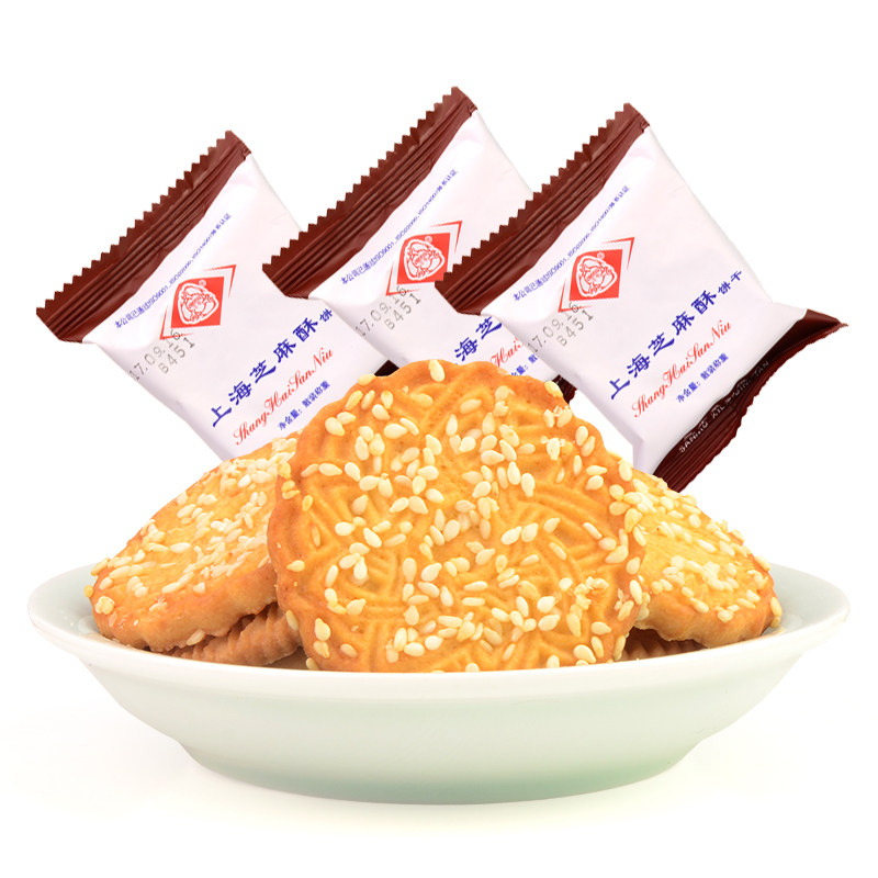 三牛芝麻酥饼干2000g4斤称重饼干办公室早餐饼上海特产年货零食
