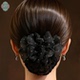 黑色细网银行酒店发网职业头花空姐盘发网兜女后脑勺发饰气质头饰
