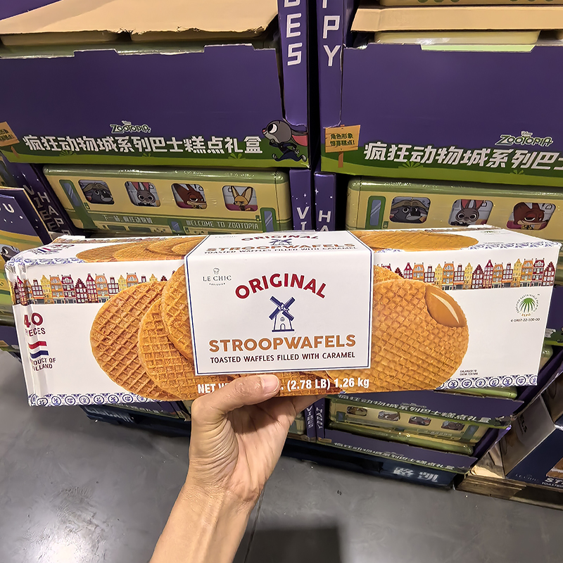开市客代购 荷兰焦糖风味华夫脆饼1.26kg夹心华夫饼