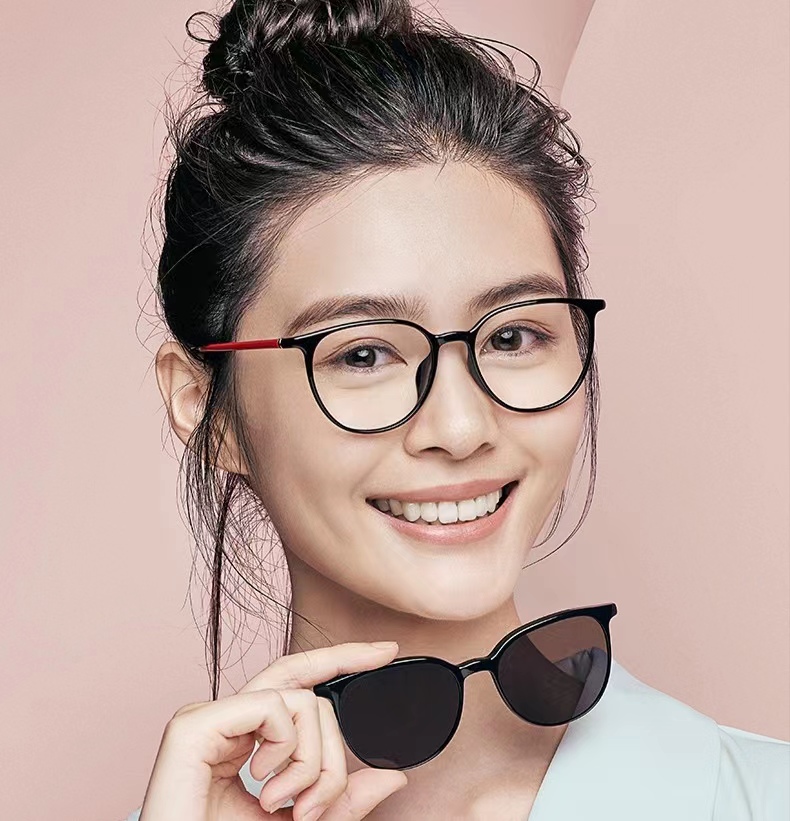 派丽蒙眼镜框架女金属框近视磁吸太阳镜圆形眼镜近视镜框女82505