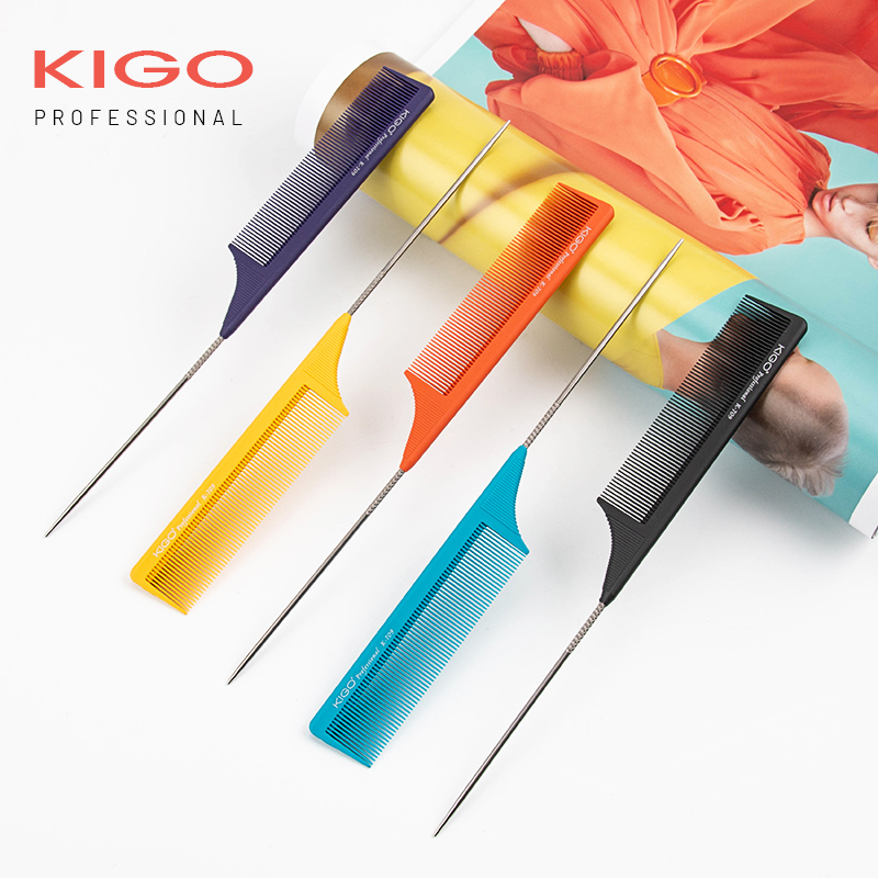 KIGO专业美发钢针尖尾梳挑发梳盘头发扎发挑梳分发片防静电梳包邮