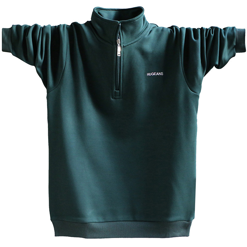 春秋季男士宽松卫衣立领加肥加大加绒春装外套特大码男装肥佬上衣