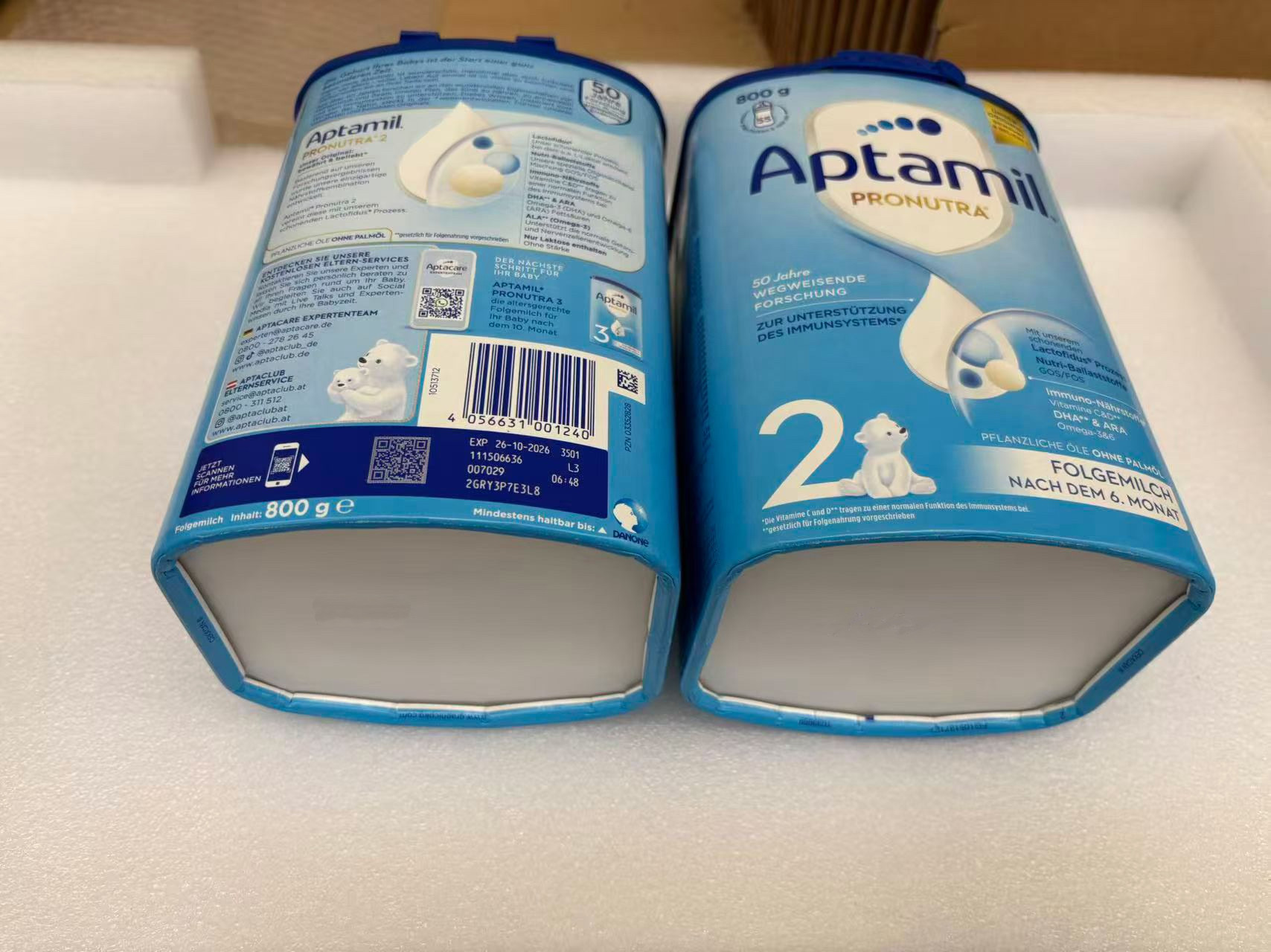 Aptamil 2段德国原装爱他美奶粉进口蓝罐2段直邮2罐1箱包邮包税