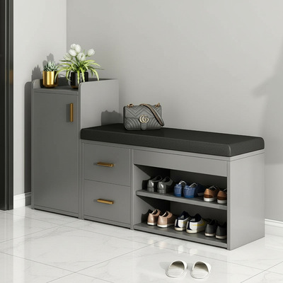 换鞋凳家用门口轻奢鞋柜多功能收纳小窄入户鞋架一体门口饰品长条