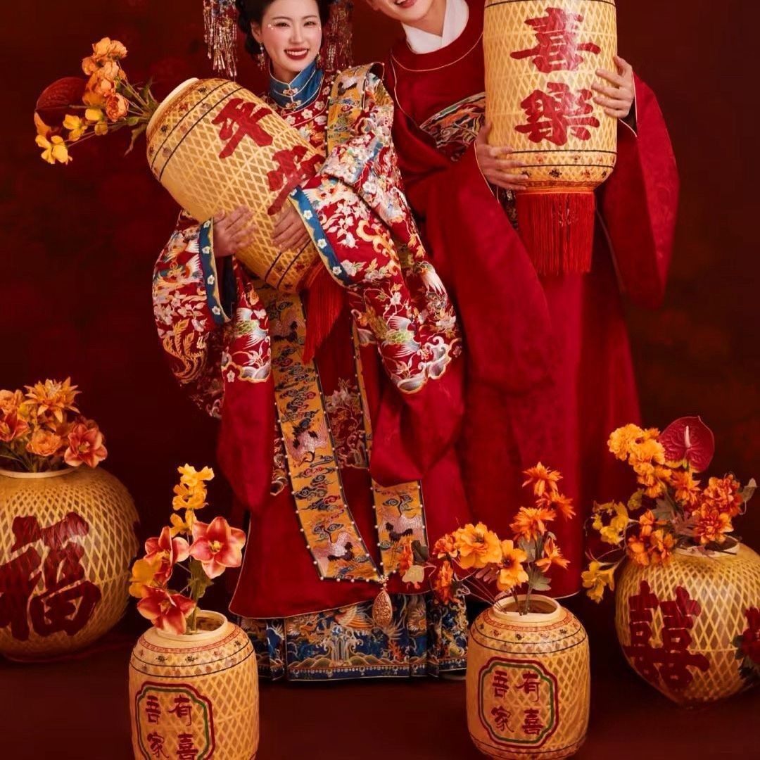 潮汕油纸灯笼摄影影楼道具婚庆竹编灯笼吾家有喜灯笼平安喜乐灯笼图片