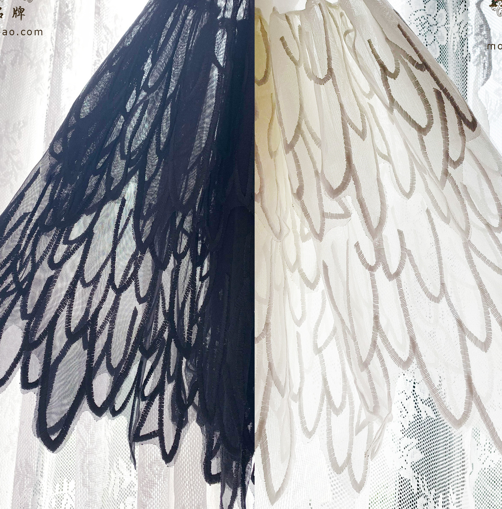 【B品现货】专利设计-仙女羽衣/魔女战袍-黑白双色羽毛纱裙衬裙