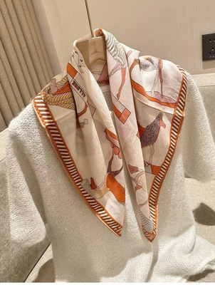 方寸见山【全速前进】骏马中古老钱风双面桑蚕丝羊毛方巾披肩围巾