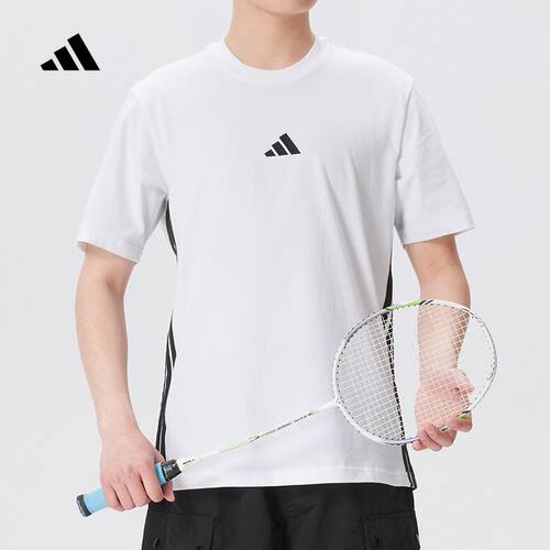 adidas阿迪达斯2026新款宽松纯棉M 3S SJ T运动休闲短袖T恤JE6388
