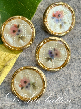 H27 21mm甜甜的花朵手工制作钮扣 馥郁甜蜜