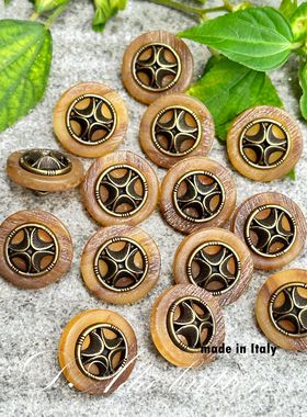 v031 16mm1990's意大利中古时尚复古钮扣 新意式颓废