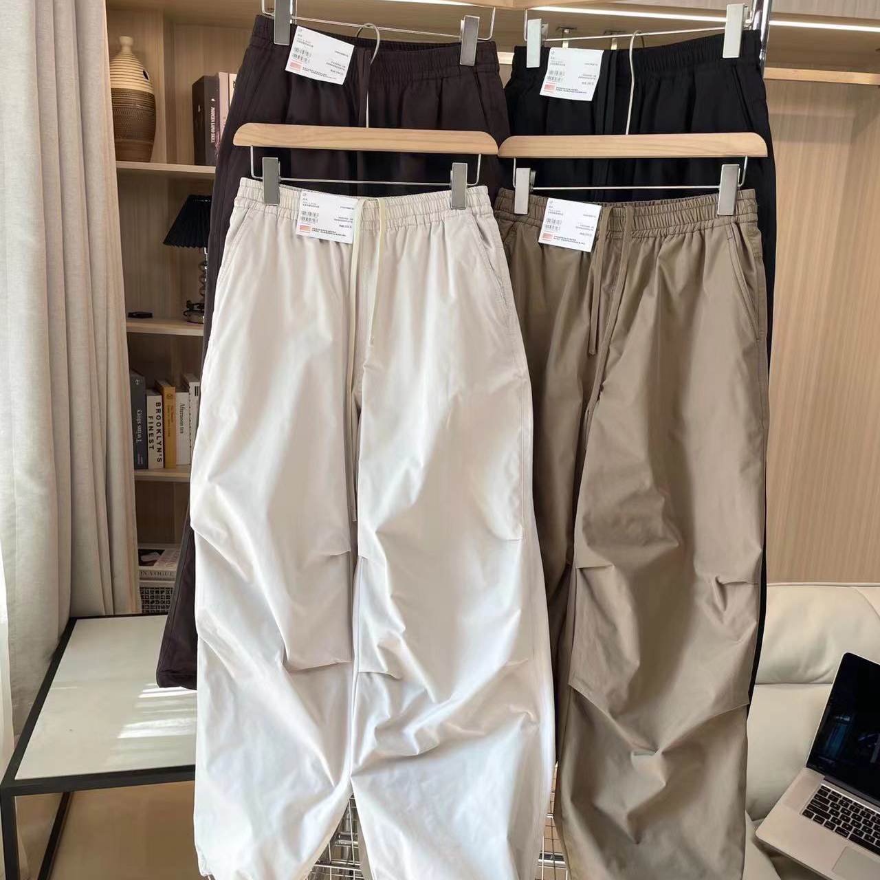 加绒厚款 秋冬款防风保暖阔腿工装裤伞兵裤冲锋裤休闲裤470732