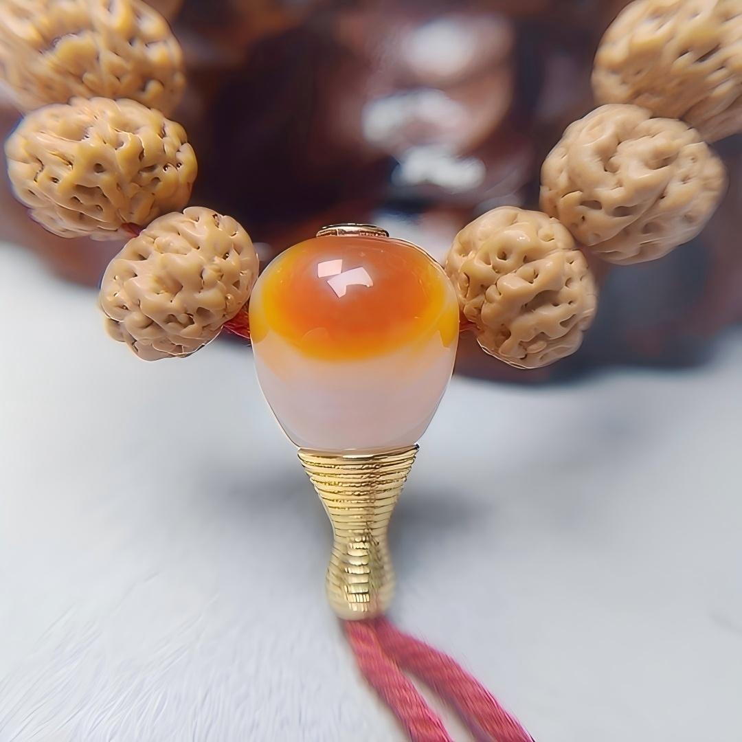 天珠缠丝玛瑙分体三通文玩配饰