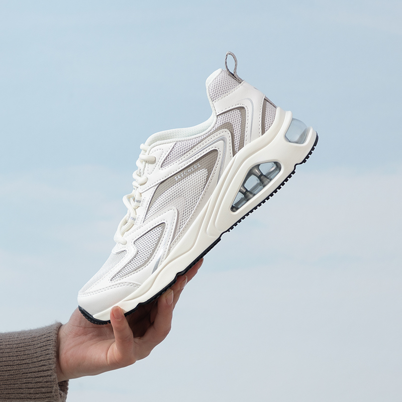 Skechers斯凯奇官网休闲鞋女鞋2025秋季新款运动鞋低帮轻便气垫鞋