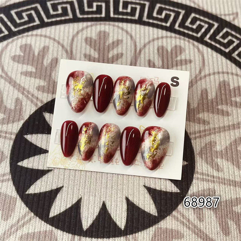 【D1414】短杏仁S号 穿戴甲美甲光疗甲指甲片新娘甲假指甲贴片,彩妆/香水/美妆工具,美甲工具,淘宝优惠券,粉丝福利购,淘宝优惠卷