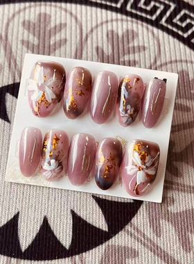 【D1309】中椭圆M号 穿戴甲美甲光疗甲指甲片新娘甲假指甲贴片