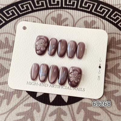 【D1430】中椭圆M号 穿戴甲美甲光疗甲指甲片新娘甲假指甲贴片