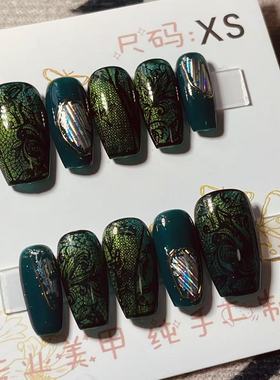 【D1073】短梯XS号 穿戴甲美甲光疗甲指甲片新娘甲假指甲贴片