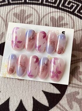 【D1303】中椭圆S号 穿戴甲美甲光疗甲指甲片新娘甲假指甲贴片