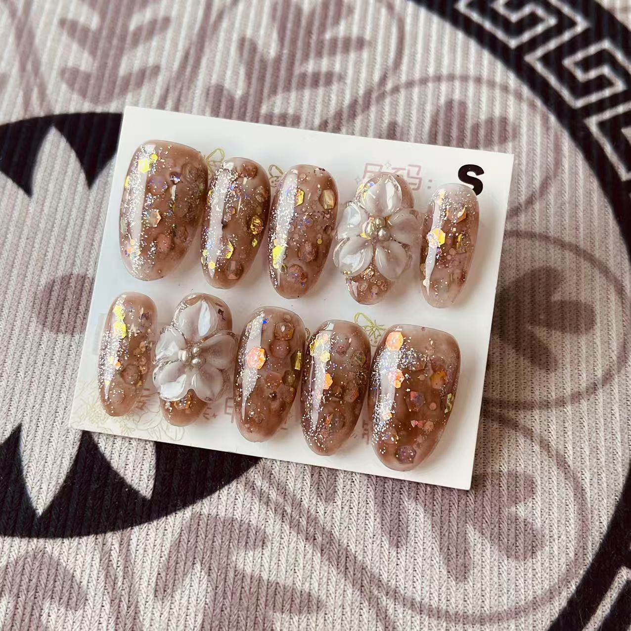 【D1210】中椭圆S号 穿戴甲美甲光疗甲指甲片新娘甲假指甲贴片,彩妆/香水/美妆工具,指甲装饰,淘宝优惠券,粉丝福利购,淘宝优惠卷