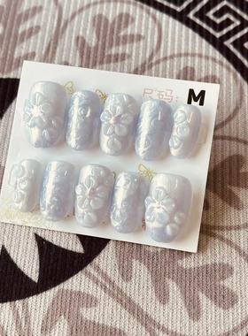 【D1138】日式椭圆M号 穿戴甲美甲光疗甲指甲片新娘甲假指甲贴片