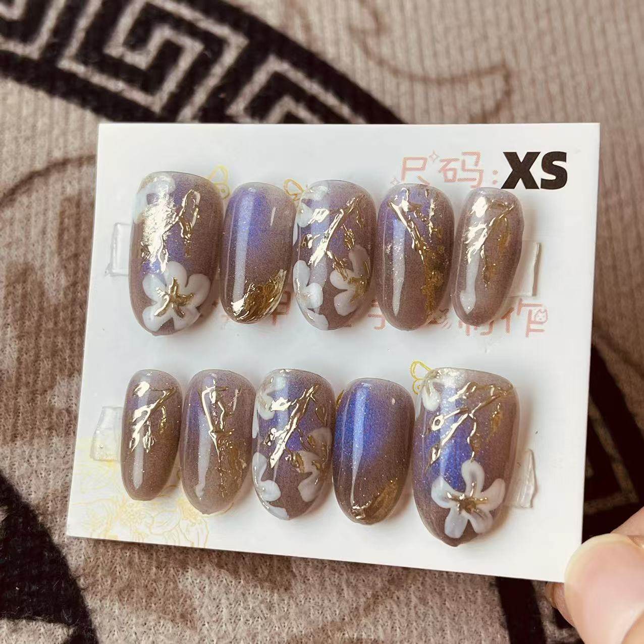 【D396】日式椭圆XS号 穿戴甲美甲光疗甲指甲片新娘甲假指甲贴片,彩妆/香水/美妆工具,指甲装饰,淘宝优惠券,粉丝福利购,淘宝优惠卷