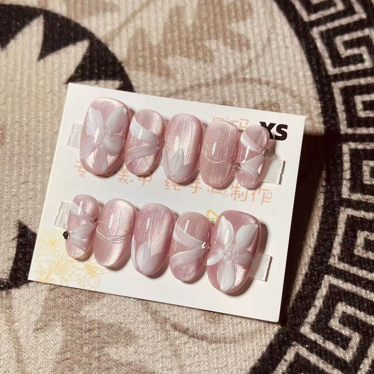 【D616】日式椭圆XS号 穿戴甲美甲光疗甲指甲片新娘甲假指甲贴片,彩妆/香水/美妆工具,美甲工具,淘宝优惠券,粉丝福利购,淘宝优惠卷