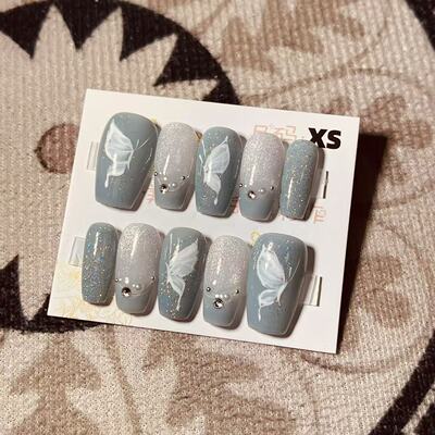 【D478】短梯XS号 穿戴甲美甲光疗甲指甲片新娘甲假指甲贴片