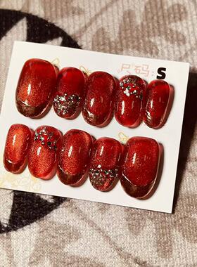 【D1026】日式椭圆S号 穿戴甲美甲光疗甲指甲片新娘甲假指甲贴片