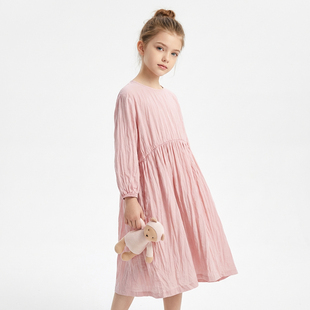 Hello Emily童装时髦粉色裙子春装女童公主裙巨好看的连衣裙1305