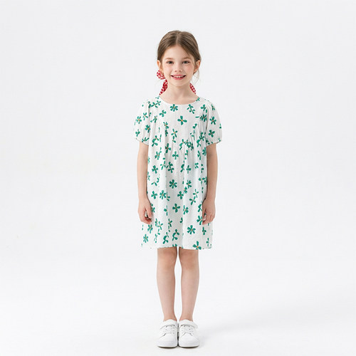 短袖碎花裙子夏装小童公主连衣裙