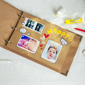 3孔牛皮纸活页本成长相册diy记录手工毕业留言册幼儿园复古手帐本