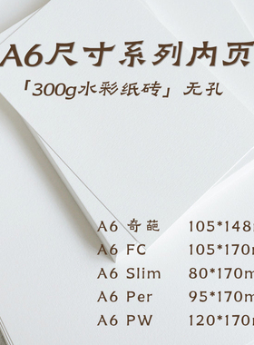 A6内页纸砖 300g水彩纸FC奇葩Slim替芯Per画画PW内芯手帐本活页纸