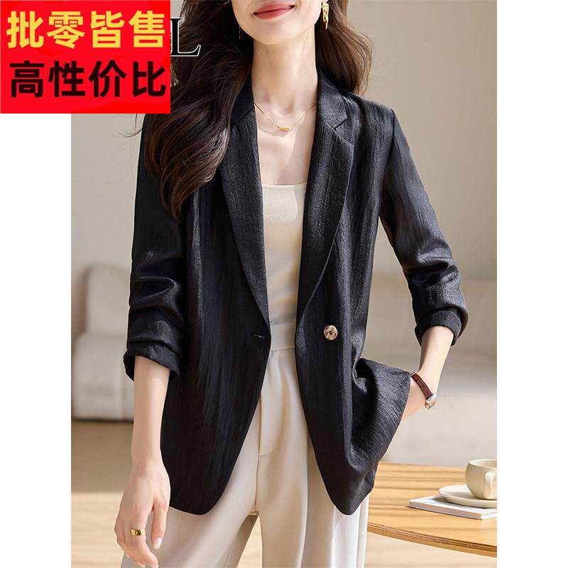 2025新款春秋今年流行西装外套女高级感气质黑色宽松显瘦休闲西服