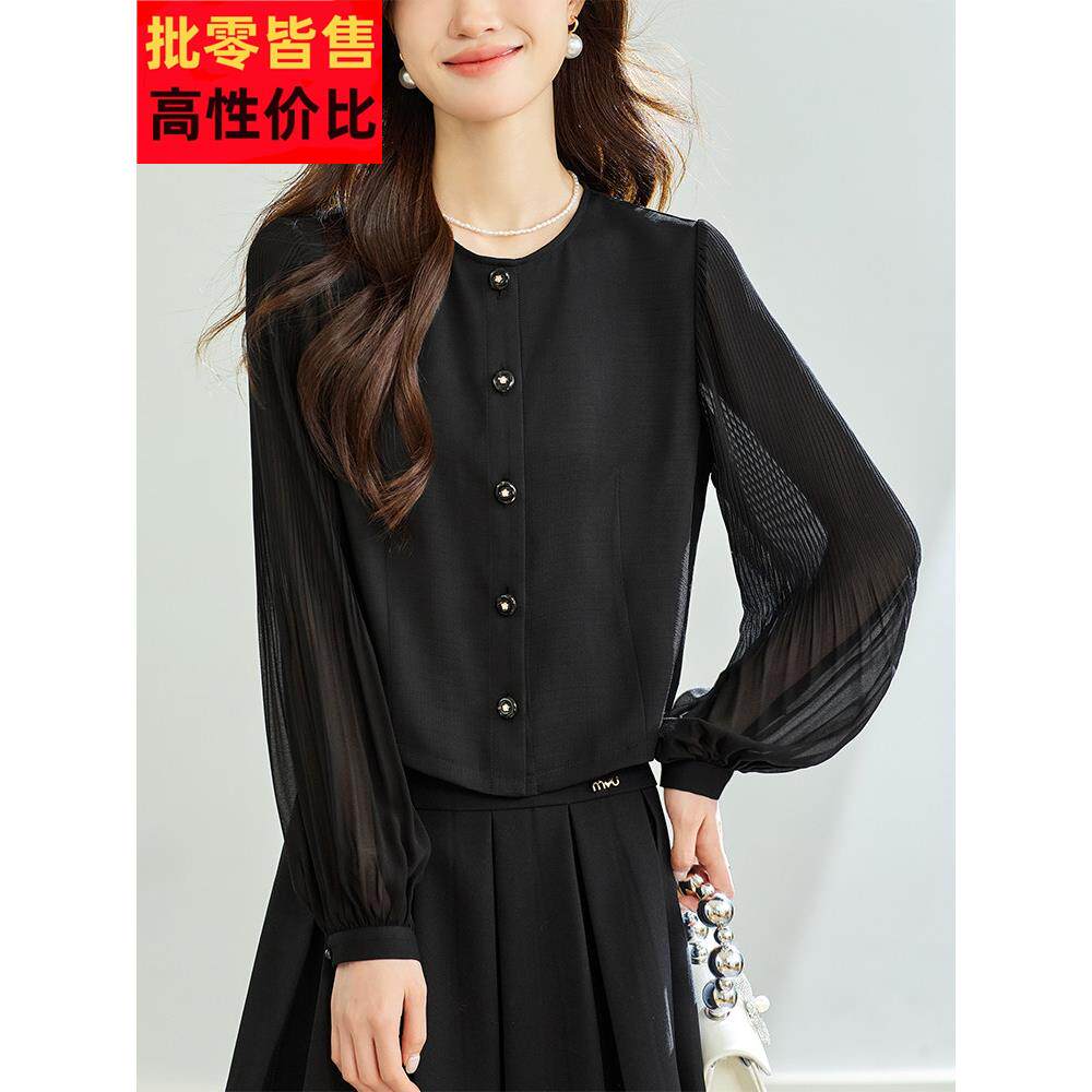 真丝桑蚕丝衬衫女2025秋季新款高级感轻奢减龄洋气法式小资小上衣