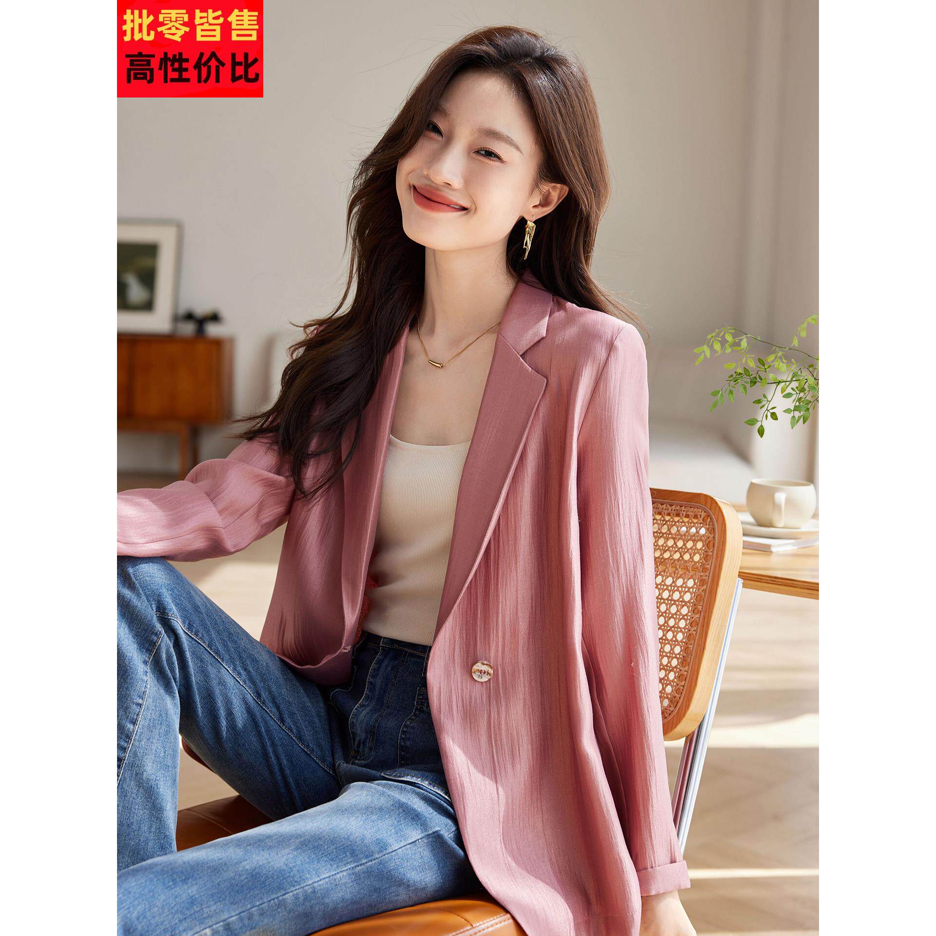 2025新款早秋巨好看的小西装外套女气质名媛高级感韩系宽松便西服