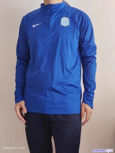 FB2794-485耐克NIKE中超广州城长袖半拉链鲨鱼皮球员版足球训练服