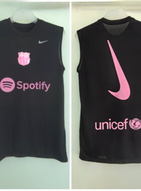 正品耐克NIKE休闲无袖坎肩DIY巴萨梅西足球篮球夏季运动背心训练T